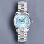 ROLEX Day-date 904L Steel 8215 Automatic Movement 41MM Light Blue Watch